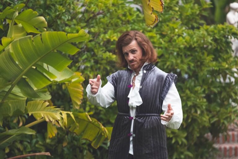 Two Roots Theatre actors exploring dramatic Shakespeare characters