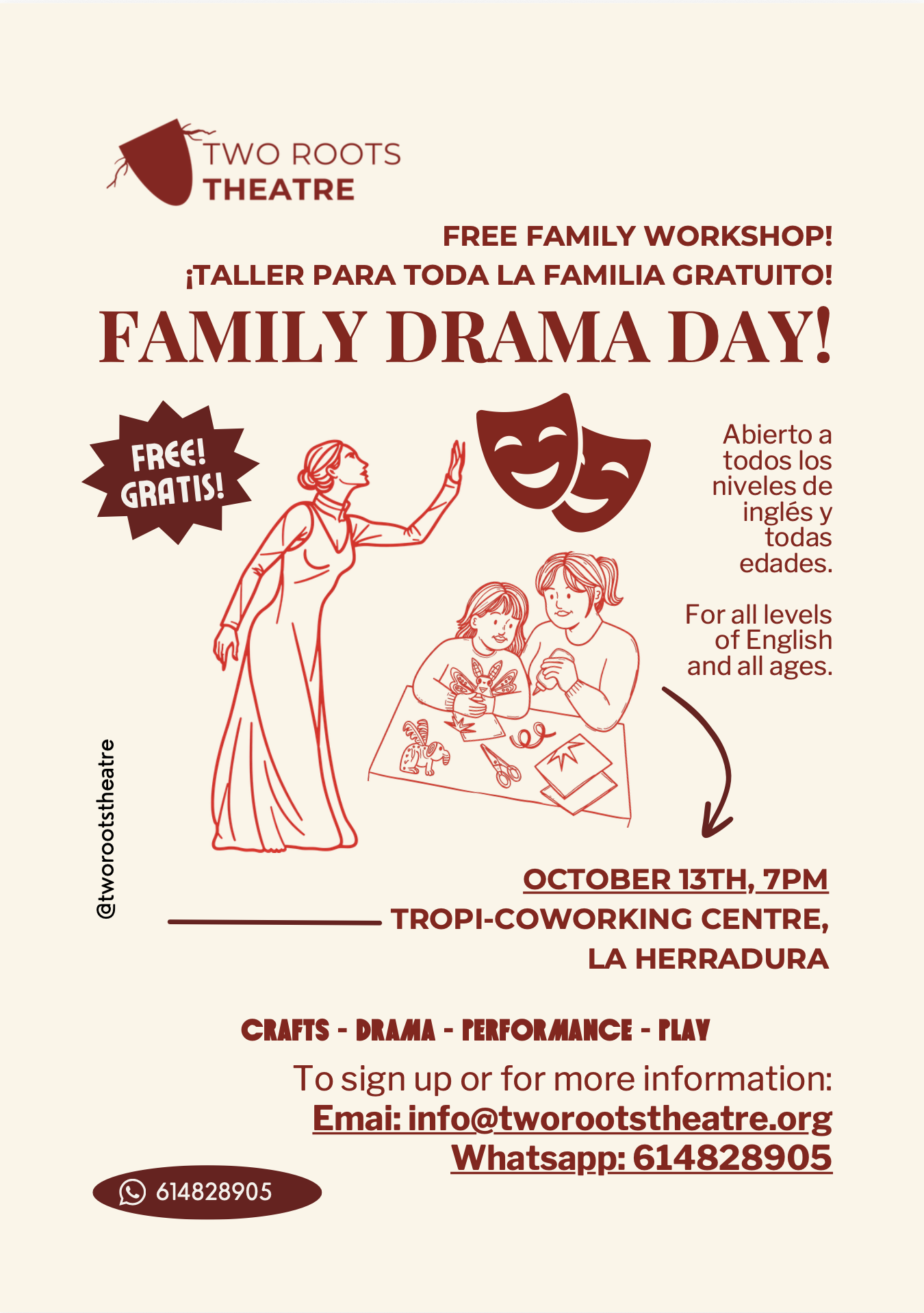 Family Drama Day Workshop Two Roots Theatre